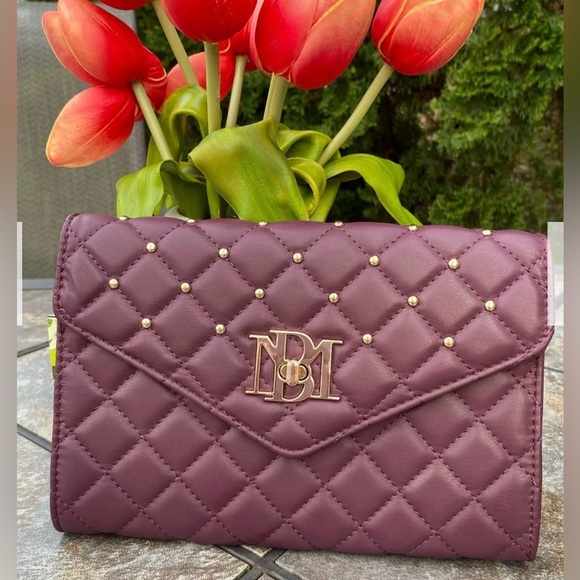 NWT-Badgley Mischka crossbody with diamond quilting- style 4181- in Plum color - Picture 9 of 15
